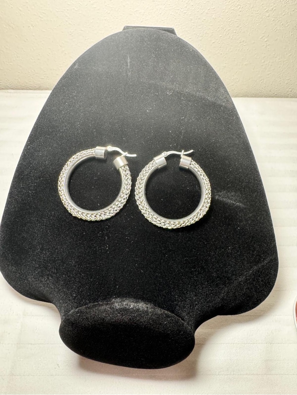 Braided Silver Hoop Earrings for Women
